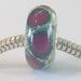 OOAK Silver Foil Handmade Lampwork European Charm Bead - SRA - Fits Troll/Biagi etc