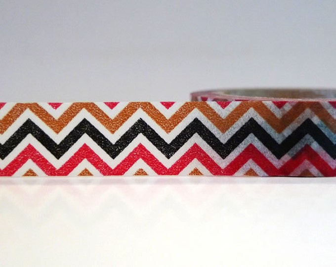 Washi Tape CHEVRON Black Brown Red (Chugoku)