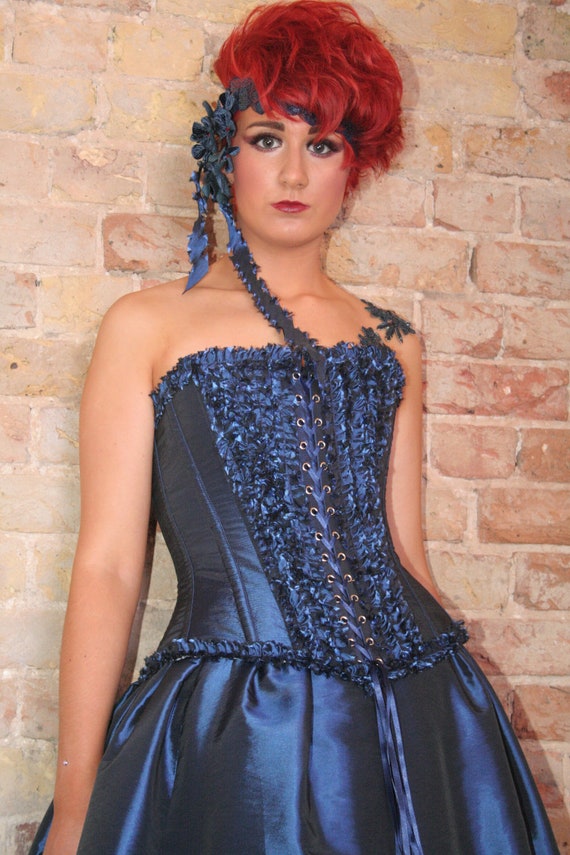 Custom made, Edwardian, Steampunk, Silk Corset and Skirt. by frockfollies steampunk buy now online