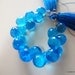 SALE - Neon Blue Quartz Faceted Onion Briolettes, 9mm - Matched Pair
