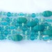 vintage blue glass beads very long necklace