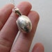 Sterling silver petite oval vintage photo locket, engraved on silver chain, small antique locket