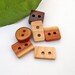 Wood Buttons -6 Wood Buttons for Knitting, Crocheting or any craft projects