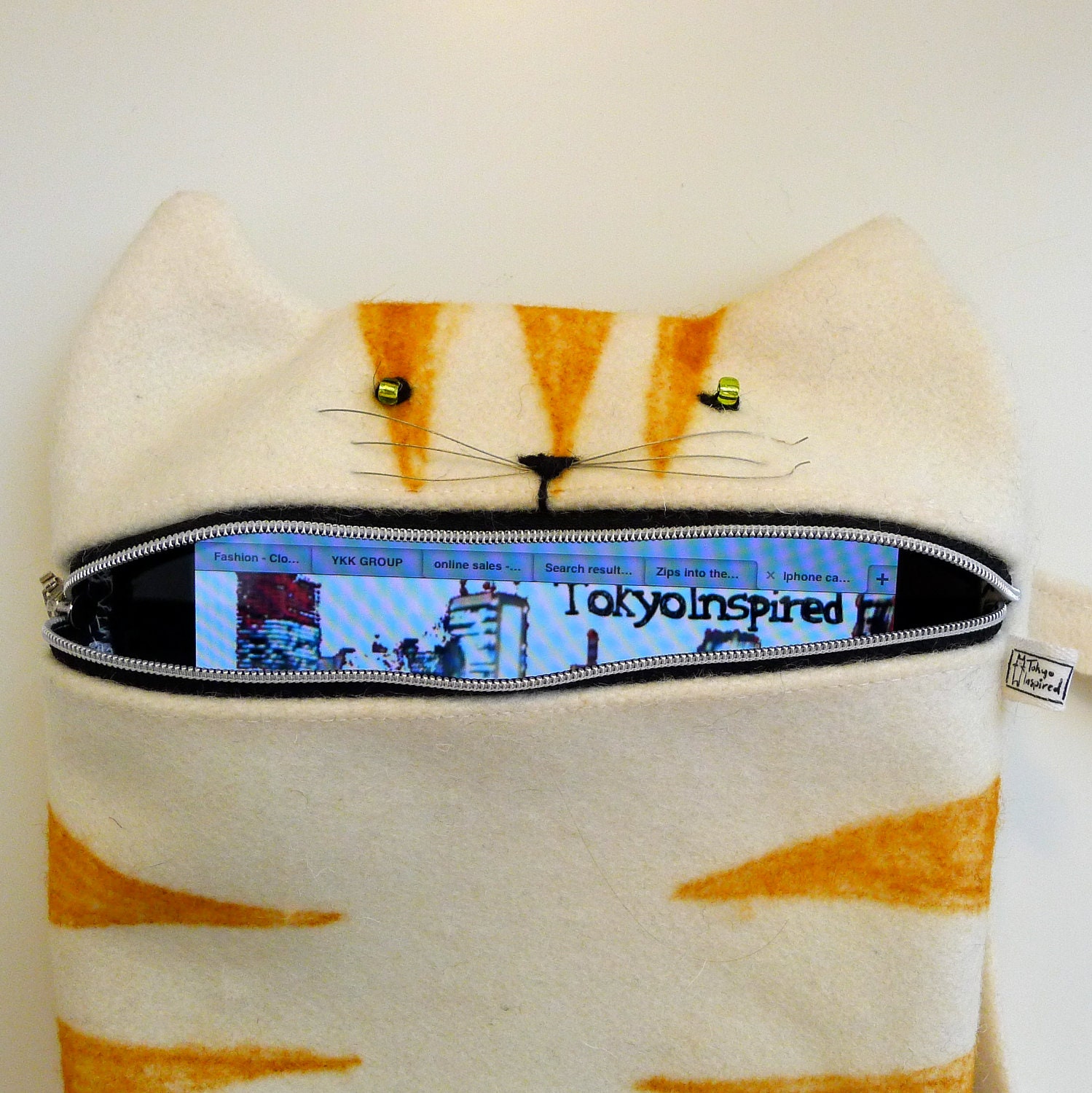 iPad case messenger bag Hungry Cat