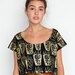 Tiger Claw Crop Top in Gold on Black