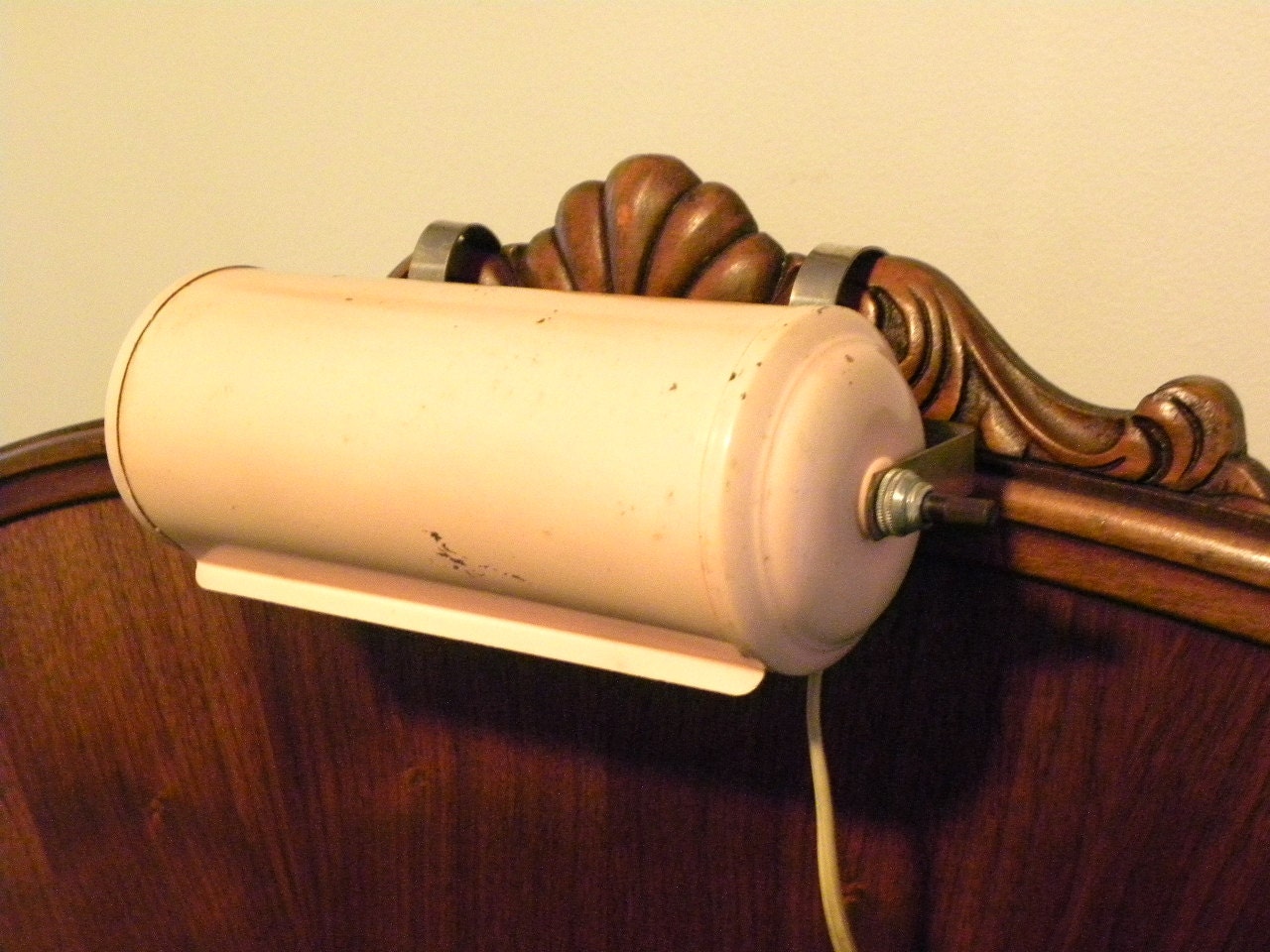 Vintage 1960's Bed Headboard Reading light Retro Pink