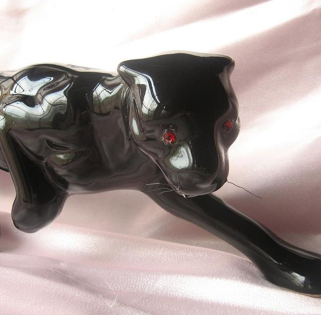 antique black panther statue