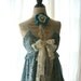 French blue slip dress, romantic shabby sundress, womens clothing, rustic cottage dress, bow, lace, upcycled, tattered
