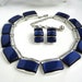 Vintage Blue LISNER Thermoset Necklace and Earrings Set