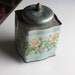 Vintage Murray Allen Tin - Teal with Embossed Floral Pattern