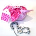 Cotton reusable mini gift bag, jewelry travel bag, hot pink