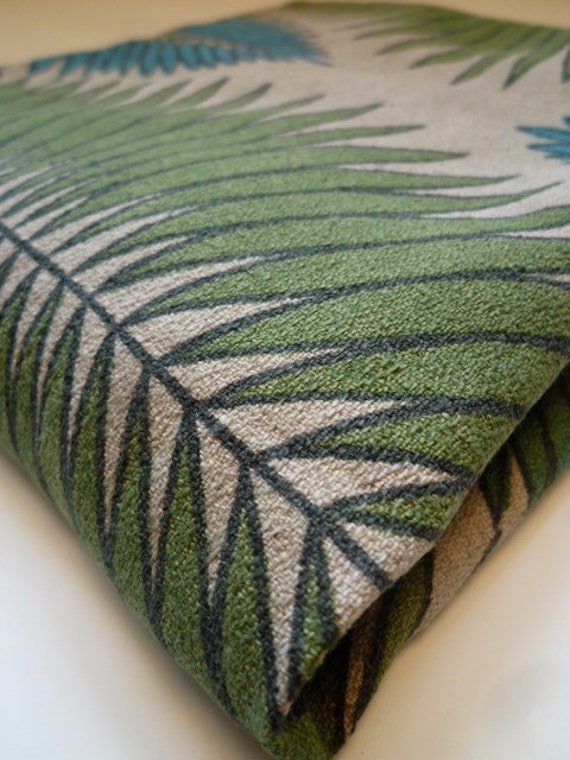 LEAF vintage barkcloth fabric by FABBITS on Etsy