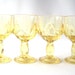 vintage yellow glass wine glasses franciscan crystal glassware goblet footed stemware citrus barware kitchen serving entertaining