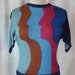 Vintage 1970s Art Deco Knit Faces Sweater Top