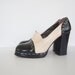 Vintage patent leather platform shoes stitched accents size 8