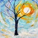 Reserved for Kate Custom work - Original oil painting CHRISTMAS SNOW Winter LANDSCAPE palette knife fine art by Karen Tarlton impressionism