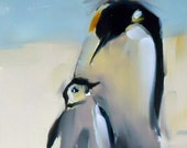 penguin love bird print by moulton 5 x 7 inches prattcreekart