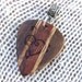 Handmade Custom Laser Engraved Guitar Pick - Pendant -Treble and Bass Clef Heart - Oak - Walnut and Bubinga