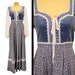 Vintage 80s GUNNE SAX Floral Lace Prairie Maxi Dress sz S-M Boho Hippie Chic