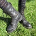 Vintage 1980s Steel Toed Black Leather Combat Boots -Military Issue Punk Rock/Goth Boots sz 9