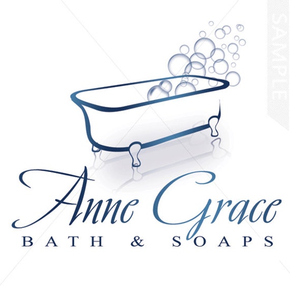 Bubble Bath logo design Premade Logo Design by Logolane on Etsy