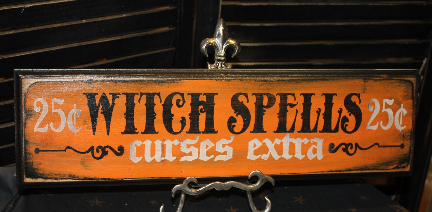 WITCH SPELLS Sign /Curses Extra/wood sign by WorldsSweetestSigns