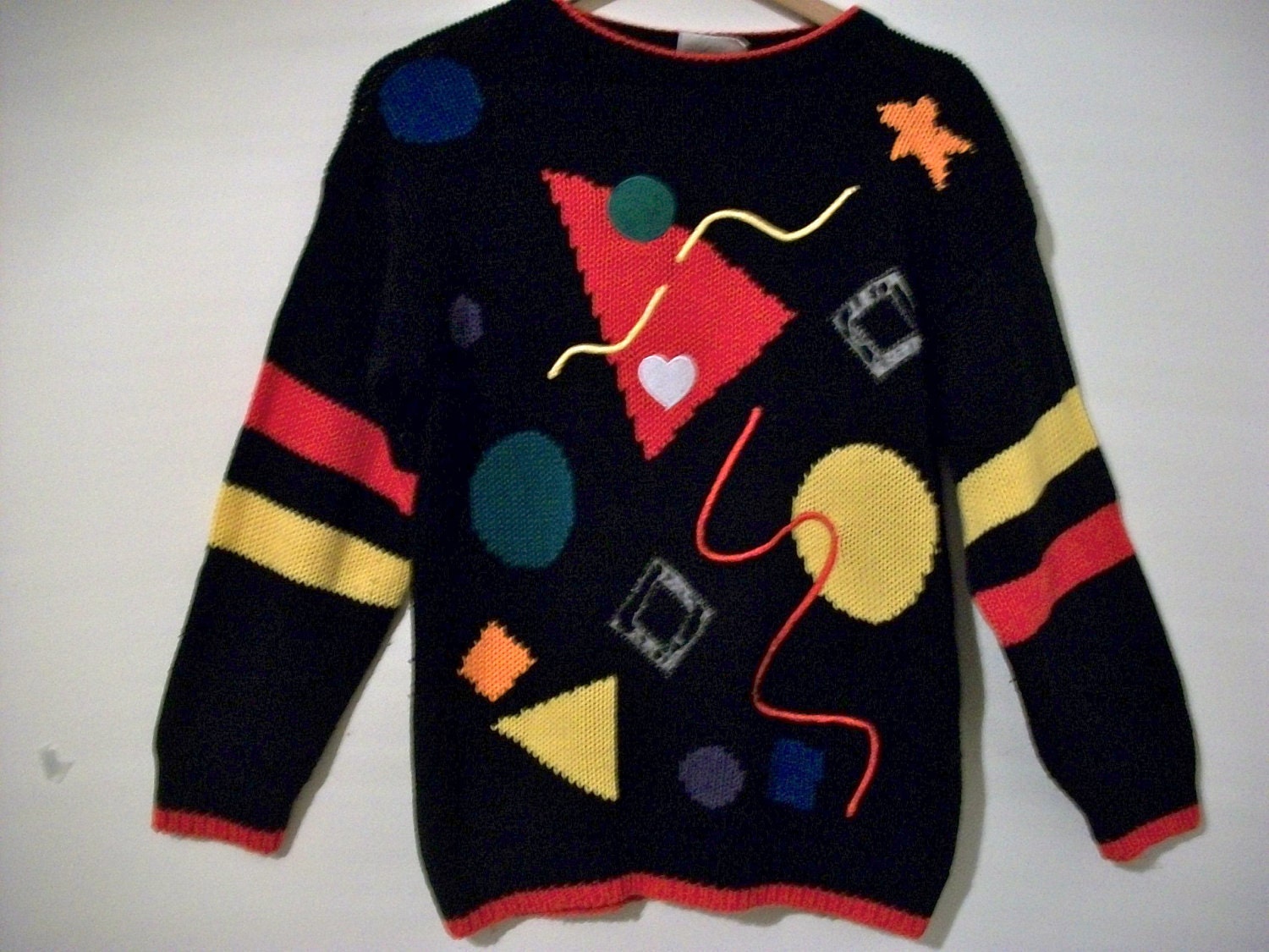 Vintage 90s wacky pattern sweater a la Saved by the Bell
