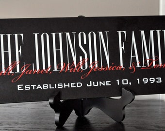 Personalized Family Name Sign Established Plaque Painted Sign 7x20