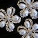 6 pcs - 26mm Silver Plated Rhinestone Pearl Buttons WITH Shank - wedding / hair / dress / garment accessories