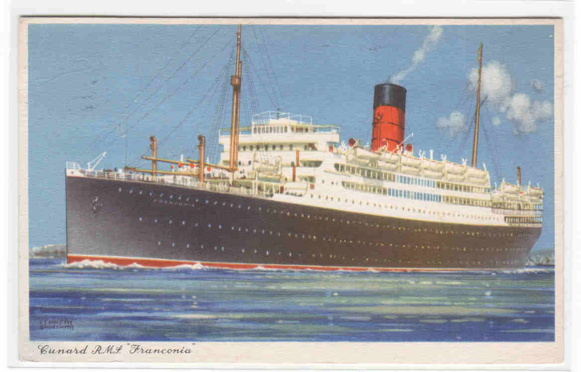 RMS Franconia Cunard Ocean Liner Ship postcard