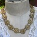 Vintage Filigree Wire Ethnic Flower Necklace Gold Tone
