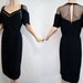 Vintage 50s Dress // 50s Black Crepe Cocktail Dress // Black Evening Dress by Lane Bryant XL
