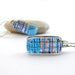 Aqua Blue Glass Earrings, Dichroic Fused Glass Earrings, Sterling Silver Ear Wires, Dichroic Earrings