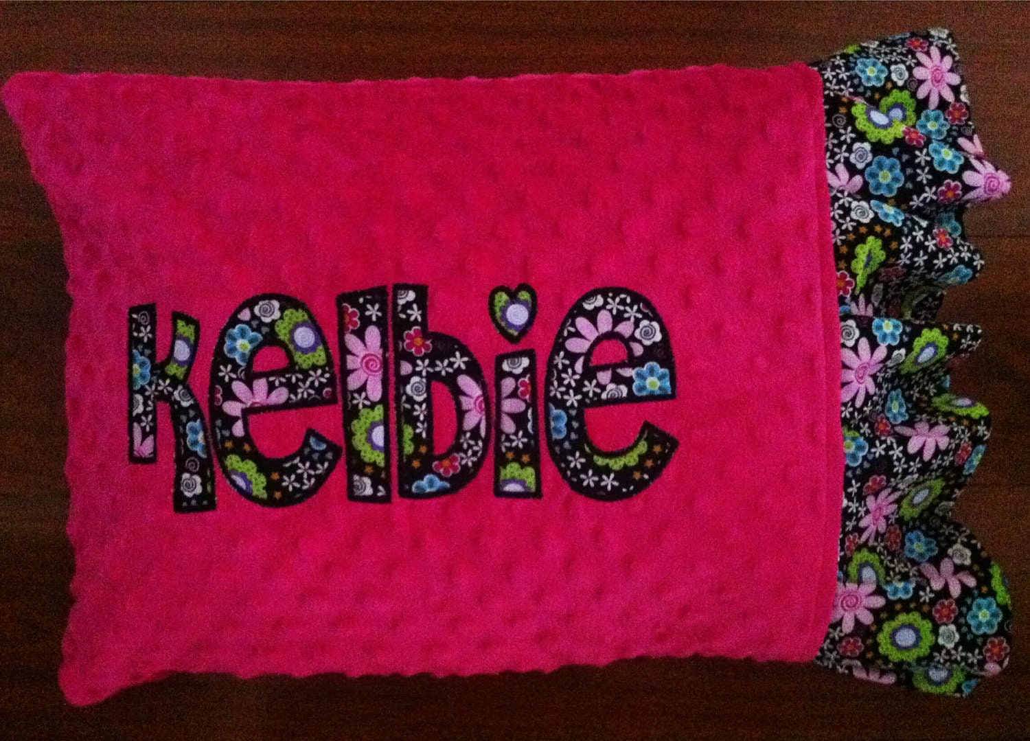 Personalized Ruffle Travel Pillow Case