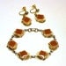 Vintage 50s Demi Parure w Thermoset Bracelet & Earrings in Art Deco Revival