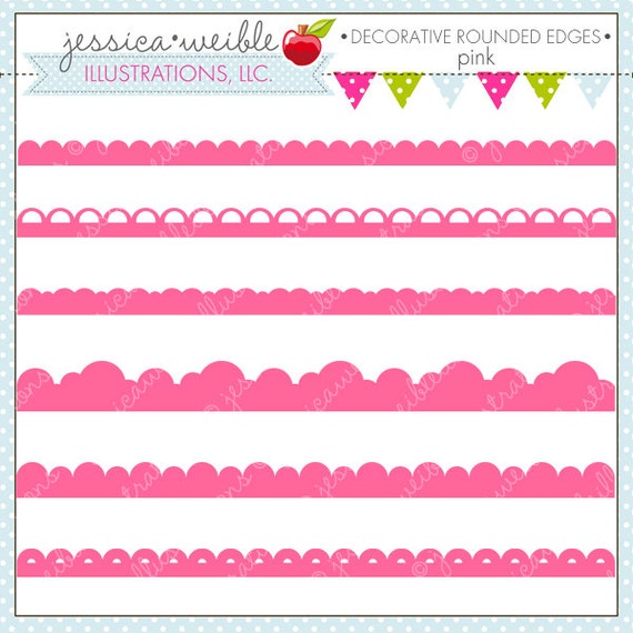 PINK Decorative Rounded Border Edges Cute by JWIllustrations