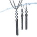 Long Tassel Necklace, Tassel Earrings, Gray Pearl Necklace Earring Set, Gunmetal