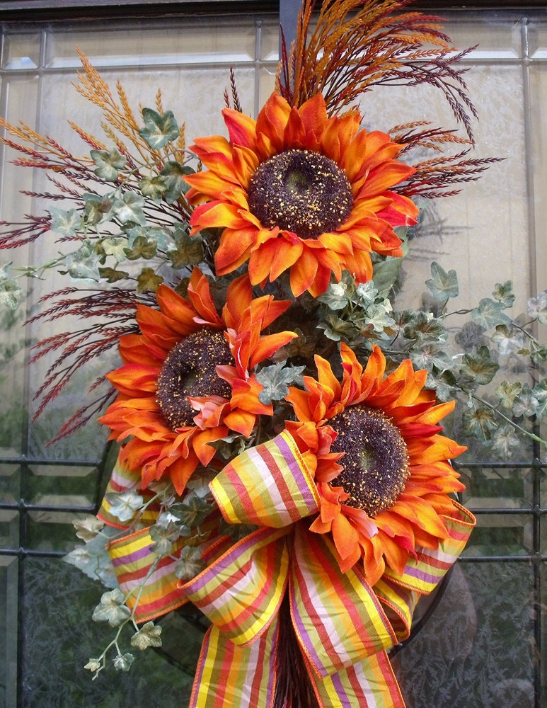 Sunflower Swag Fall Decorations Wall Floral Arrangement