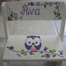 Personalized step stool Owl and Cherry Blossom -- ring bearer, newborn, baby shower, 1st birthday gift