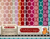 Big Polka Dot Digital Paper - Vivid Color - Red, Pink, Teal and Orange - Digital Scrapbook Backgrounds - Il_170x135