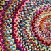 OOAK Colorful Braided Round Rug in upcycled cotton