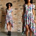 80s floral dress - upcycled asymmetric hi lo hem - sweetheart neckline- off the shoulder Prom Dress Small S