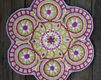 Crochet Overlay Mandala No. 3 Pattern, PDF in English, Deutsch