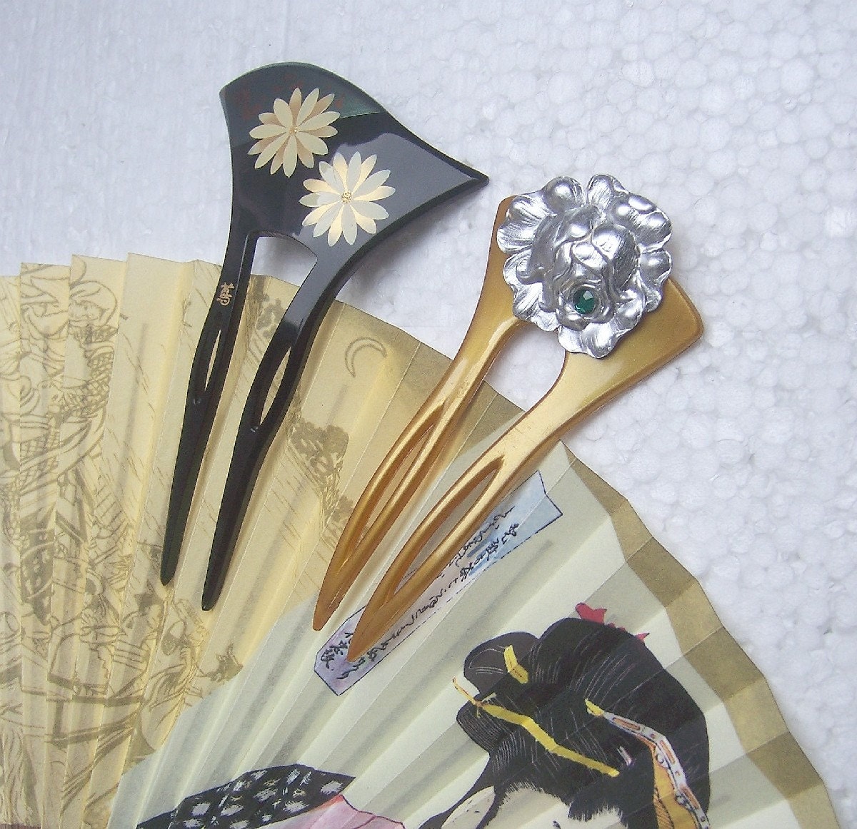 Vintage Japanese Kanzashi Combs Geisha Hairpins Vintage Hair