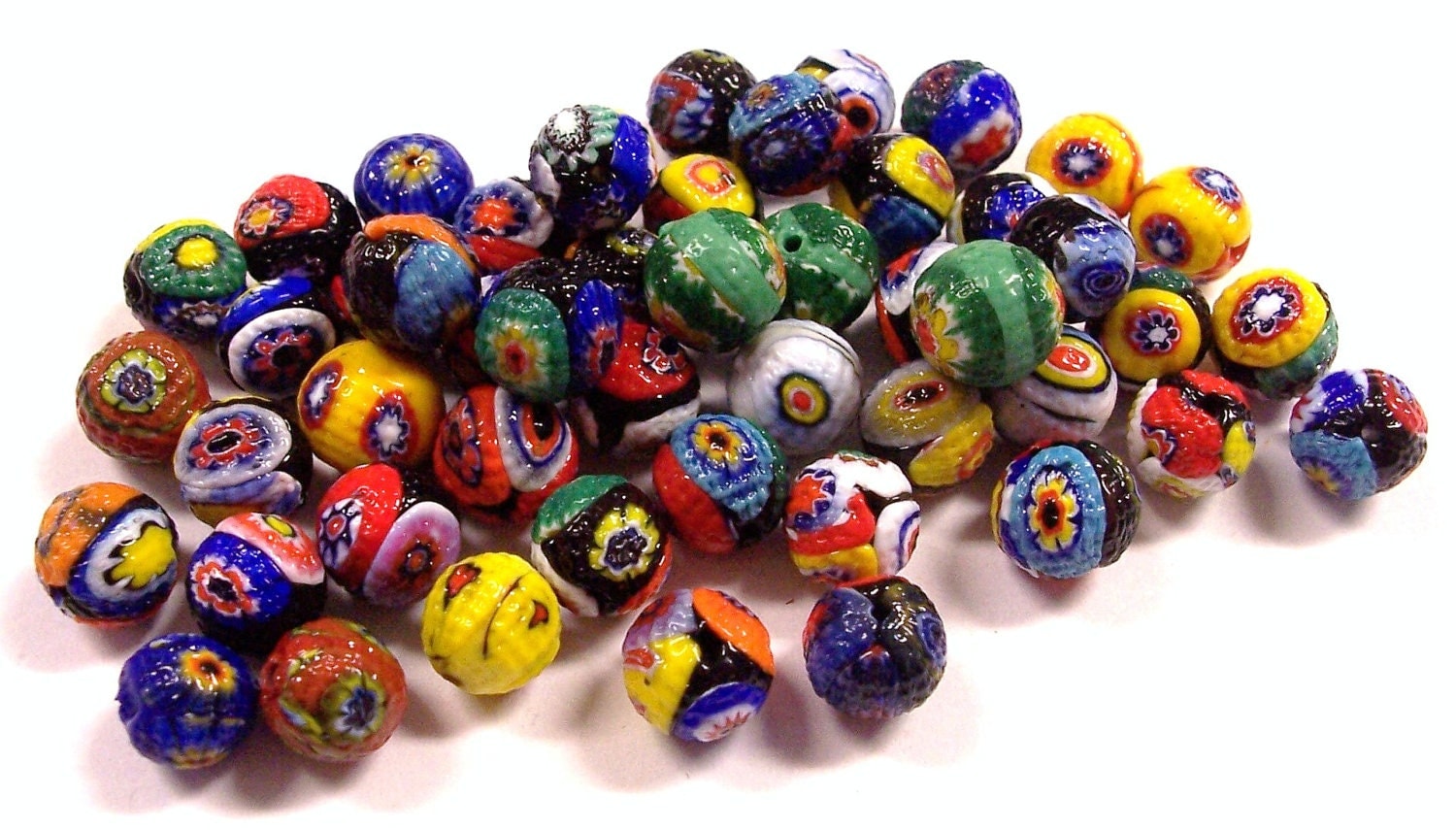 VINTAGE Murano Millefiori BeADS Fifty 50 Venetian Glass