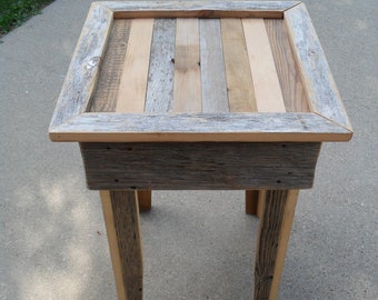 Grey Scrap End Table