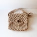 15 Dollar Sale Vintage 60s OATMEAL MACRAME Woven Purse