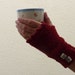 FINGERLESS mitts .Luxury Donegal tweed wool / Angora blend.( bright red)....Ready to ship..
