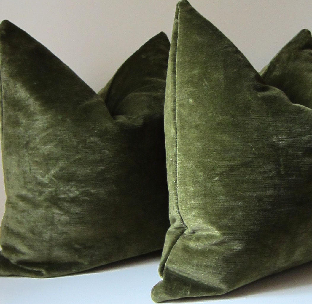 Set of Two Moss Green pillows Decorative Pillow Covers