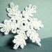 Crocheted snowflakes, Christmas tree ornaments, handmade holiday decorations, white applique /set of 6/